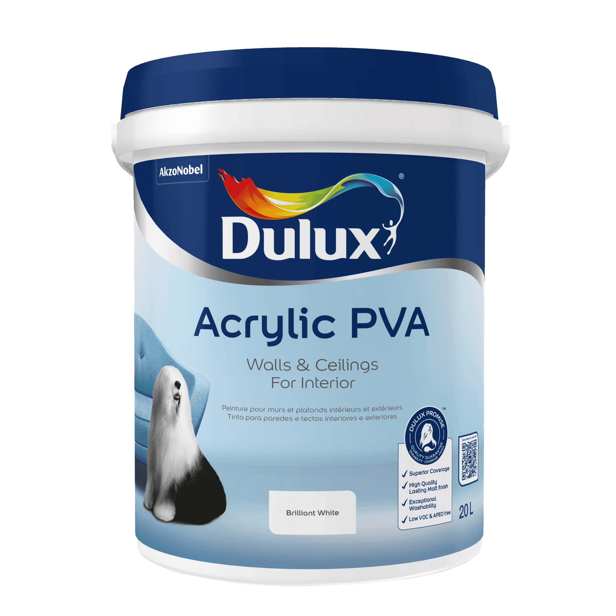 Dulux Acrylic PVA | Premium Matt Paint for Interior Walls